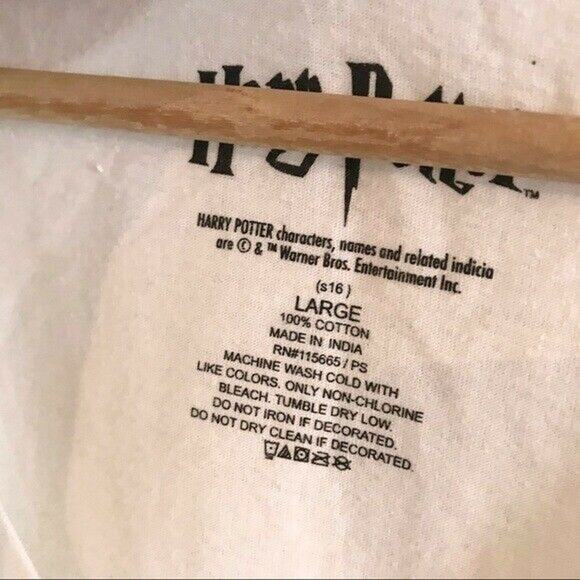 Harry Potter NWT Women's Junior Large White V-Neck 100% Cotton Graphic Shirt - Picture 3 of 7